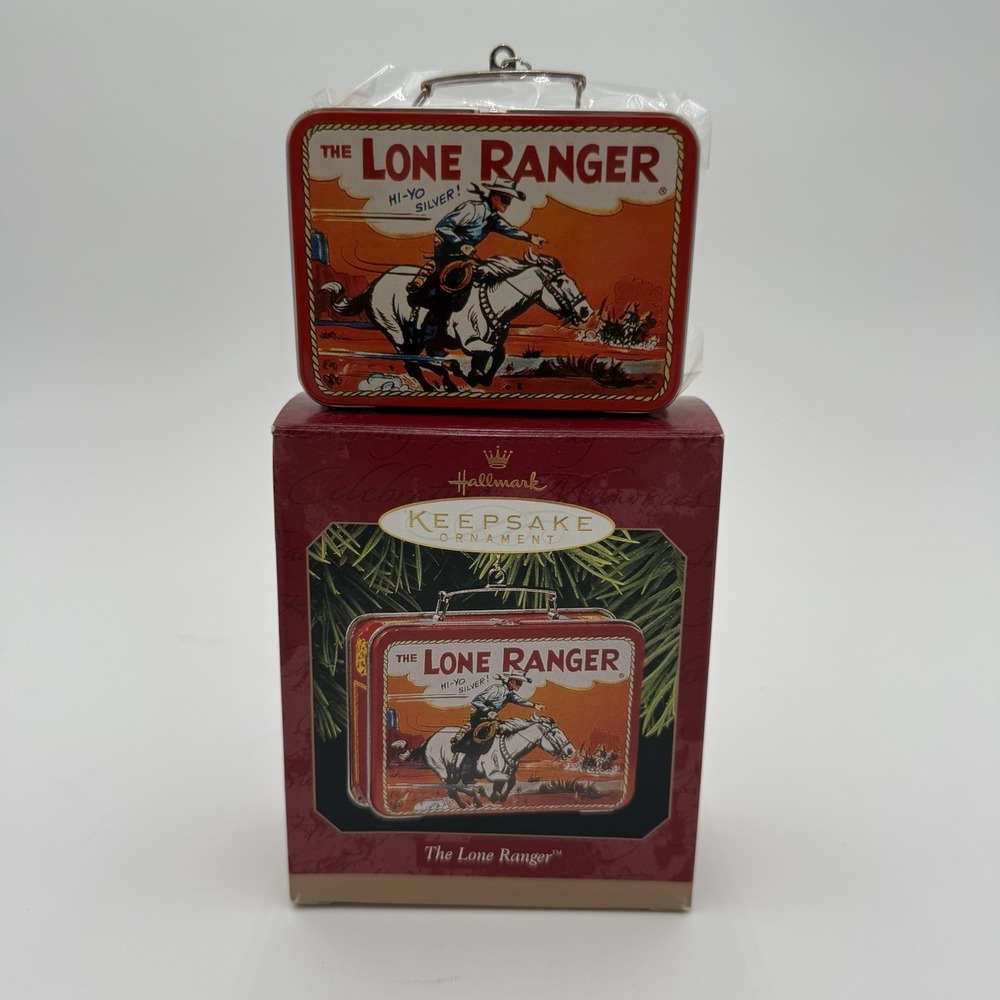 Hallmark 1997 The Lone Ranger Keepsake Ornament Miniature Tin Lunch Box NIB